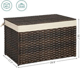 SONGMICS Storage Basket with Lid 160L Metal Frame Brown - Side View