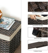 SONGMICS Storage Basket with Lid 160L Metal Frame Brown - Top-Down View