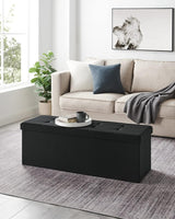 SONGMICS 110cm Multi-Functional Foldable Storage Bench in Black