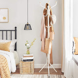 SONGMICS Metal Coat Rack 182 cm Tall Hall Tree White - Side View