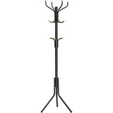 SONGMICS Metal Coat Rack 182 cm Tall Hall Tree Black