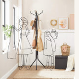 SONGMICS Metal Coat Rack 182 cm Tall Hall Tree Black - Top-Down View