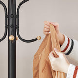 SONGMICS Metal Coat Rack 182 cm Tall Hall Tree Black - Low Angle
