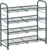 SONGMICS 4-Tier Shoe Rack Storage 16 Pairs Organizer Gray - Front View