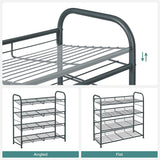 SONGMICS 4-Tier Shoe Rack Storage 16 Pairs Organizer Gray - Top-Down View