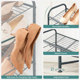 SONGMICS 4-Tier Shoe Rack Storage 16 Pairs Organizer Gray - Close-Up Angle