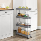 SONGMICS 4-Tier Storage Cart on Wheels Gray - Side View