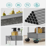 SONGMICS 4-Tier Storage Cart on Wheels Gray - Top-Down View
