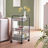 SONGMICS 3-Tier Metal Rolling Cart on Wheels with Removable Shelves Black - Extra Image