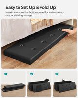 SONGMICS 109cm Folding Storage Ottoman Bench Black - Top-Down View