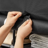 SONGMICS Folding Wardrobe Fabric Cabinet with 2 Clothes Rails Black - Extra Image