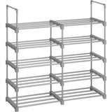 SONGMICS 10-Tier Metal Shoe Rack Customizable Design Grey - Extra Image