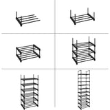 SONGMICS 10-Tier Metal Shoe Rack Customizable Design Black - Extra Image