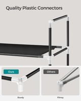 SONGMICS 10 Tier Metal Shoe Rack for 50 Pairs Non-Woven Fabric Shelves Black - Rear View