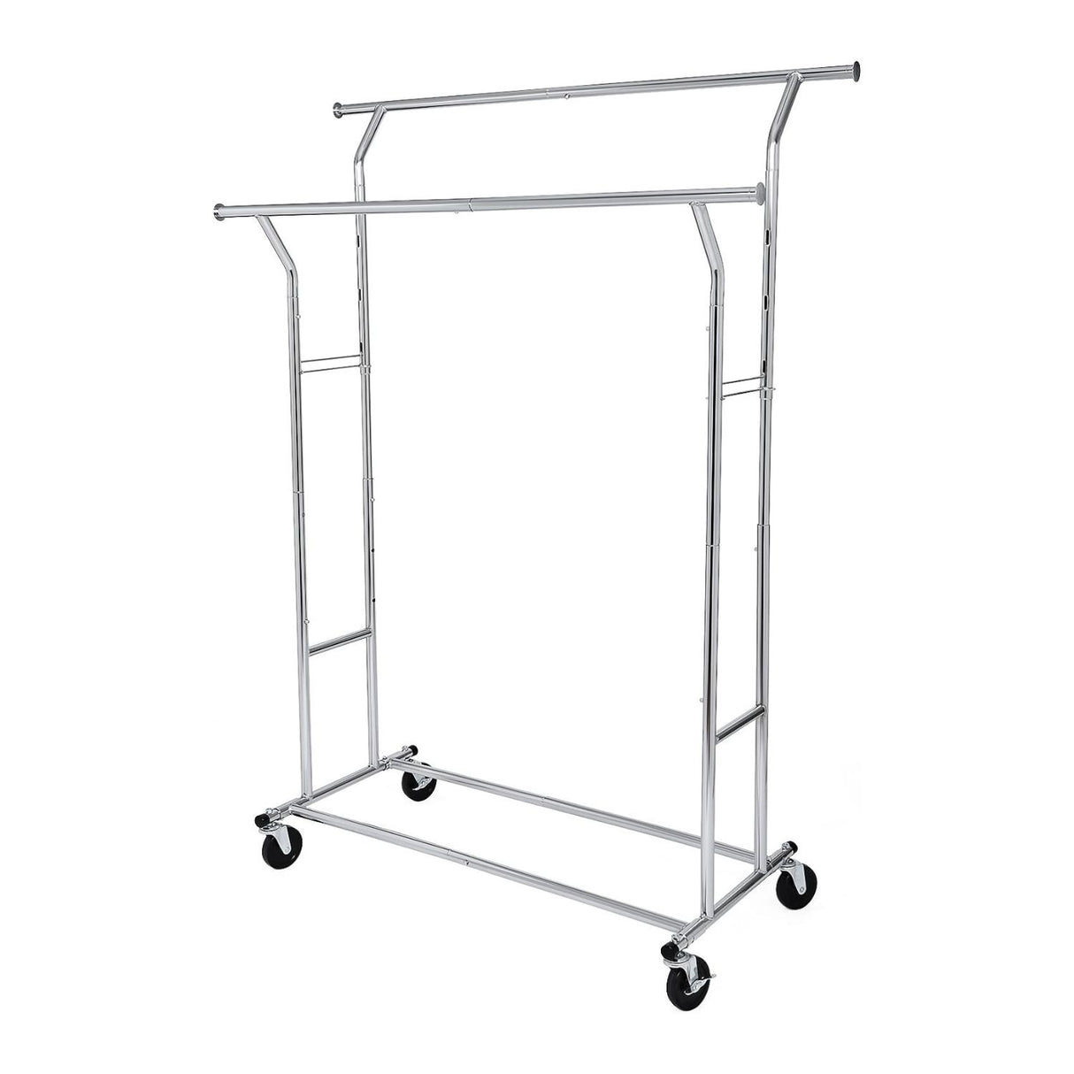 Heavy-Duty Silver Metal Clothing Rack on Wheels by SONGMICS