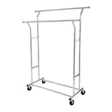 Heavy-Duty Silver Metal Clothing Rack on Wheels by SONGMICS