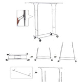 Heavy-Duty Silver Metal Clothing Rack on Wheels by SONGMICS - Front View