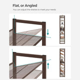 8-Tier Adjustable Bronze Shoe Rack for 32 Pairs with Detachable Shelves - Rear View