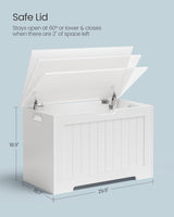 VASAGLE Storage Bench White - Front View
