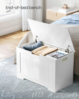 VASAGLE Storage Bench White - Side View