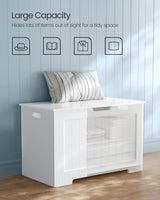 VASAGLE Storage Bench White - Top-Down View