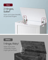 VASAGLE Storage Bench White - 45-Degree Angle