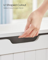 VASAGLE Storage Bench White - Close-Up Angle