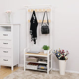 VASAGLE Coat Rack Stand 175cm White - Front View