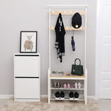 VASAGLE Coat Rack Stand 175cm White - Side View