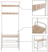 VASAGLE Coat Rack Stand 175cm White - Top-Down View