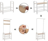 VASAGLE Coat Rack Stand 175cm White - Rear View