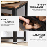 VASAGLE Shoe Bench with Seat Shoe Rack with 2 Mesh Shelves Rustic Brown and Black - Side View