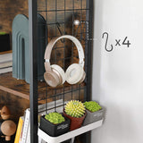 VASAGLE 4 Tiers Bookcase Office Storage Shelf Rustic Brown and Black - Side View