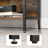 VASAGLE 4 Tiers Bookcase Office Storage Shelf Rustic Brown and Black - Top-Down View