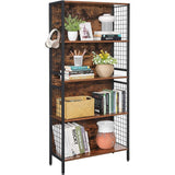 VASAGLE 4 Tiers Bookcase Office Storage Shelf Rustic Brown and Black - Extra Image