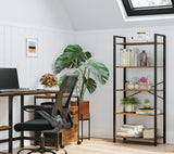 VASAGLE 5-Tier Storage Rack Bookshelf with Steel Frame Rustic Brown and Black - Top-Down View