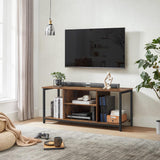VASAGLE Lowboard TV Cabinet for TVs up to 60 Inches with Open Compartments Vintage Brown/Black - Side View