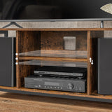VASAGLE Lowboard TV Cabinet for TVs up to 60 Inches with Open Compartments Vintage Brown/Black - 45-Degree Angle