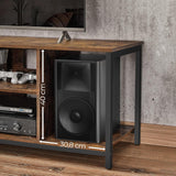 VASAGLE Lowboard TV Cabinet for TVs up to 60 Inches with Open Compartments Vintage Brown/Black - Rear View