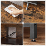 VASAGLE Lowboard TV Cabinet for TVs up to 60 Inches with Open Compartments Vintage Brown/Black - Low Angle