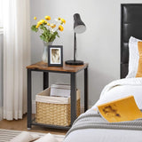 VASAGLE Coffee Table with Mesh Shelf Rustic Brown and Black - Top-Down View