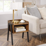 VASAGLE Side Table Rustic Brown and Black - 45-Degree Angle