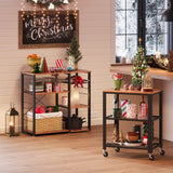 VASAGLE Serving Cart Trolley Rustic Brown - Side View