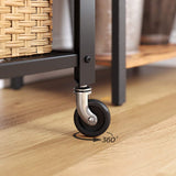 VASAGLE Serving Cart Trolley Rustic Brown - Close-Up Angle