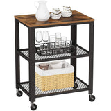 VASAGLE Serving Cart Trolley Rustic Brown - Extra Image