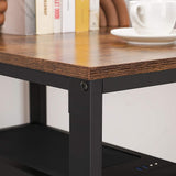 VASAGLE Computer Desk with 2 Shelves Rustic Brown and Black - Top-Down View
