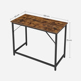 VASAGLE Computer Desk Rustic Brown and Black - Side View