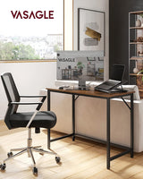 VASAGLE Computer Desk Rustic Brown and Black - Top-Down View