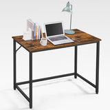 VASAGLE Computer Desk Rustic Brown and Black - 45-Degree Angle