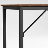 VASAGLE Computer Desk Rustic Brown and Black - Close-Up Angle